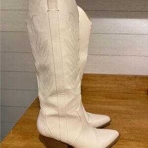 White Women's Tall Cowboy/ Western Boots